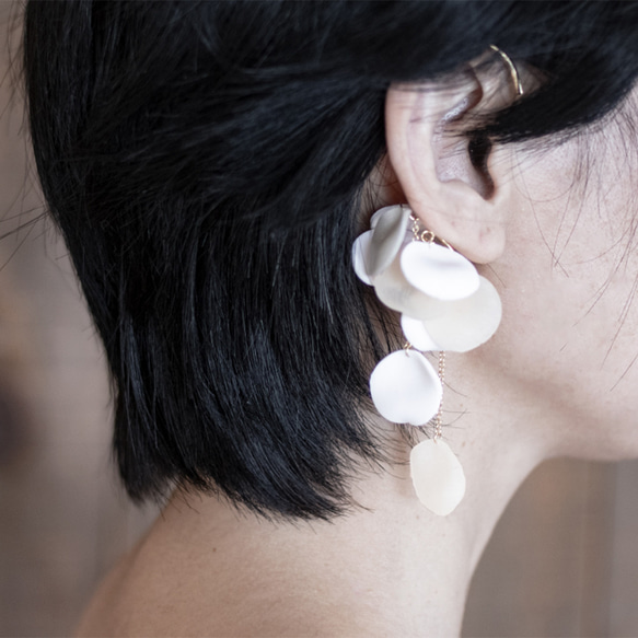 【ステンレス】バラのイヤーフック / 赤 7枚目の画像