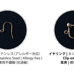 【ステンレス】バラのイヤーフック / 赤 6枚目の画像