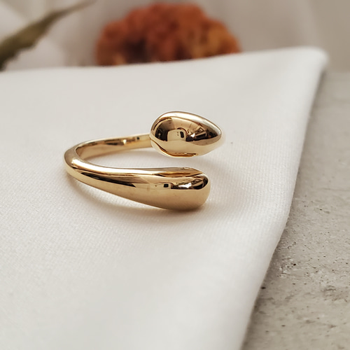 誉められるdrop ringk18GP しずく型 Rs-08、しずくリング、フォーク