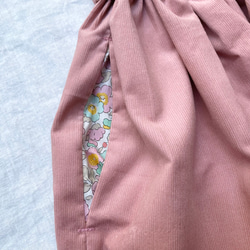 リバティポケットのコーデュロイスカート/スモークピンク/100〜160 3枚目の画像