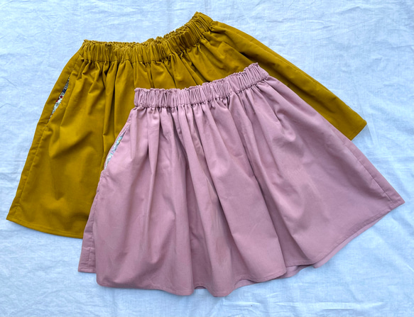 リバティポケットのコーデュロイスカート/スモークピンク/100〜160 9枚目の画像