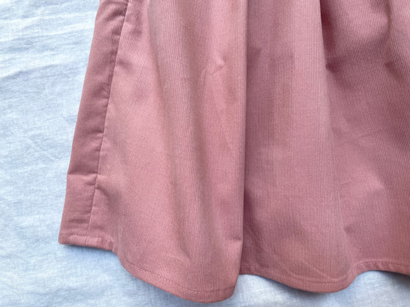 リバティポケットのコーデュロイスカート/スモークピンク/100〜160 5枚目の画像