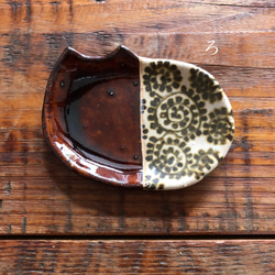和柄のネコ豆皿　<ヨコ> 3枚目の画像