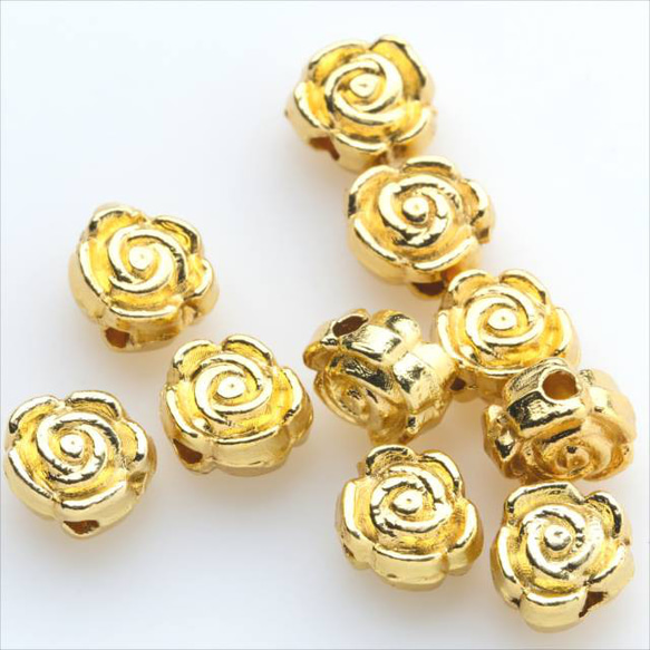[10顆]金屬珠g3/金色★墊片圓環花形配件 第2張的照片