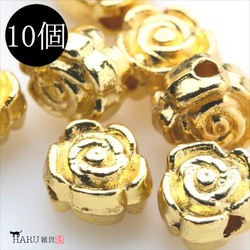 [10顆]金屬珠g3/金色★墊片圓環花形配件 第1張的照片