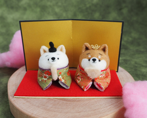 (専用)  羊毛フェルト  桃の節句  トイプードルちゃんのひな祭り飾り 専用) 羊毛フェルト 桃の節句 トイプードルちゃんのひな祭り飾り