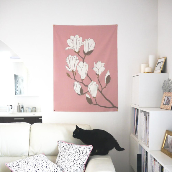 【受注生産】100×75特大アートファブリック「magnolia」 1枚目の画像