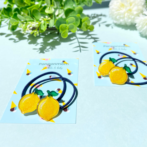 ヘアゴムベビーヘアクリップフルーツレモン