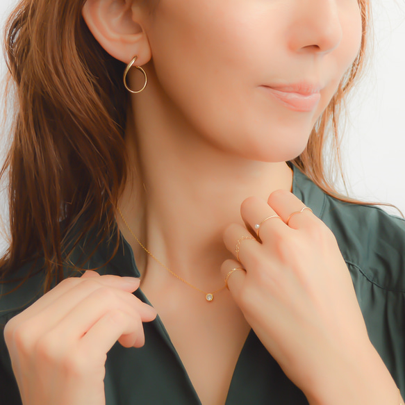 【送料無料】kainari hoop pierces n524 5枚目の画像