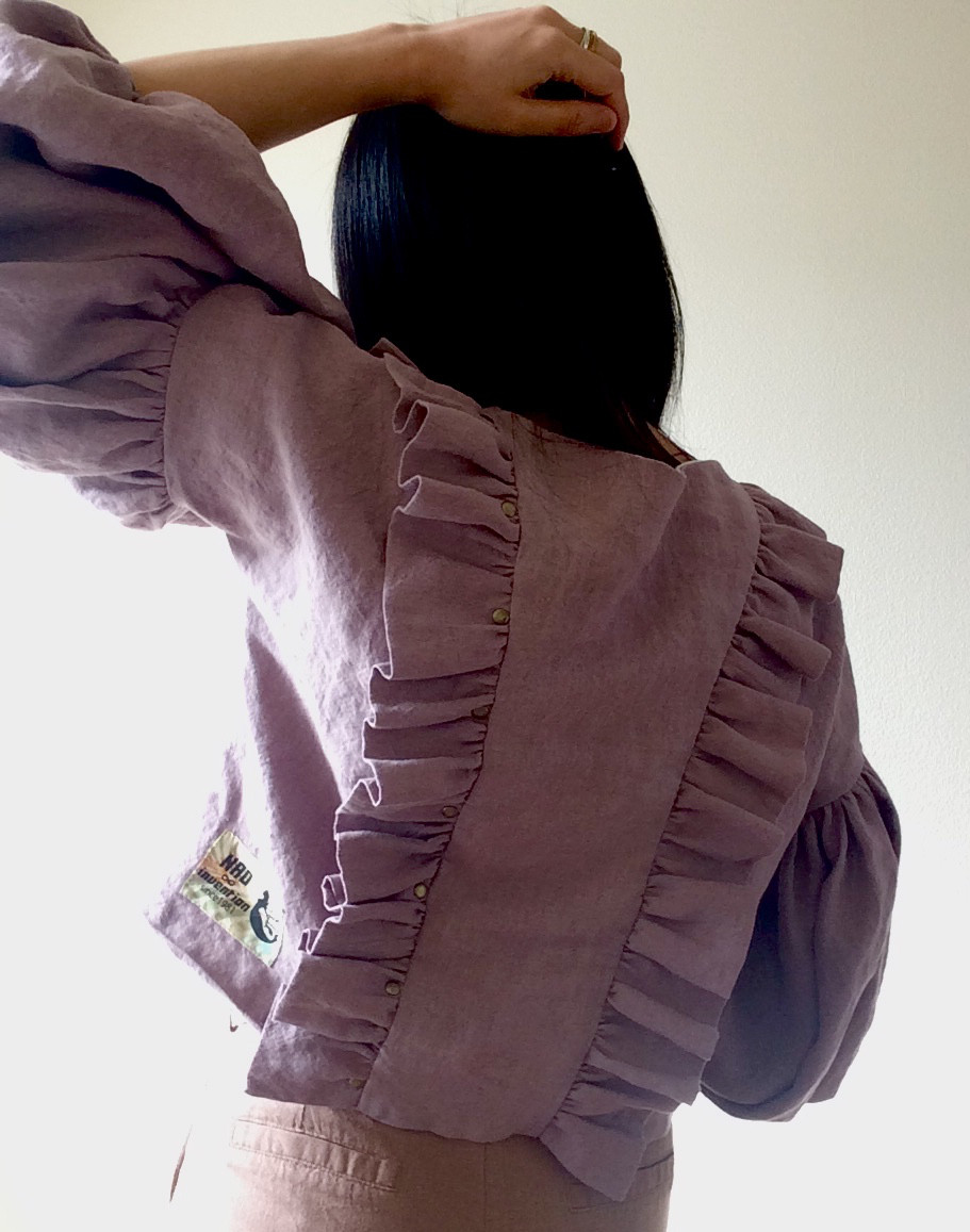 あなただけの一着に育つ服 ◇ イタリアンリネン フリル ボリュームスリーブ ビッグスリーブ ブラウス