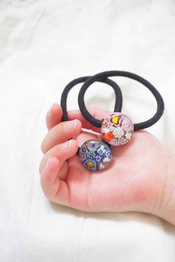 ヘアゴム　ヴェネチアングラス　あおのヘアゴム 11枚目の画像