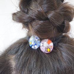 ヘアゴム　ヴェネチアングラス　あおのヘアゴム 12枚目の画像