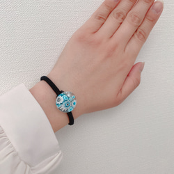 ヘアゴム　ヴェネチアングラス　あおのヘアゴム 13枚目の画像