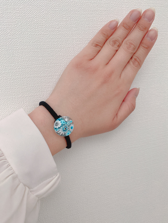 ヘアゴム　ヴェネチアングラス　あおのヘアゴム 13枚目の画像