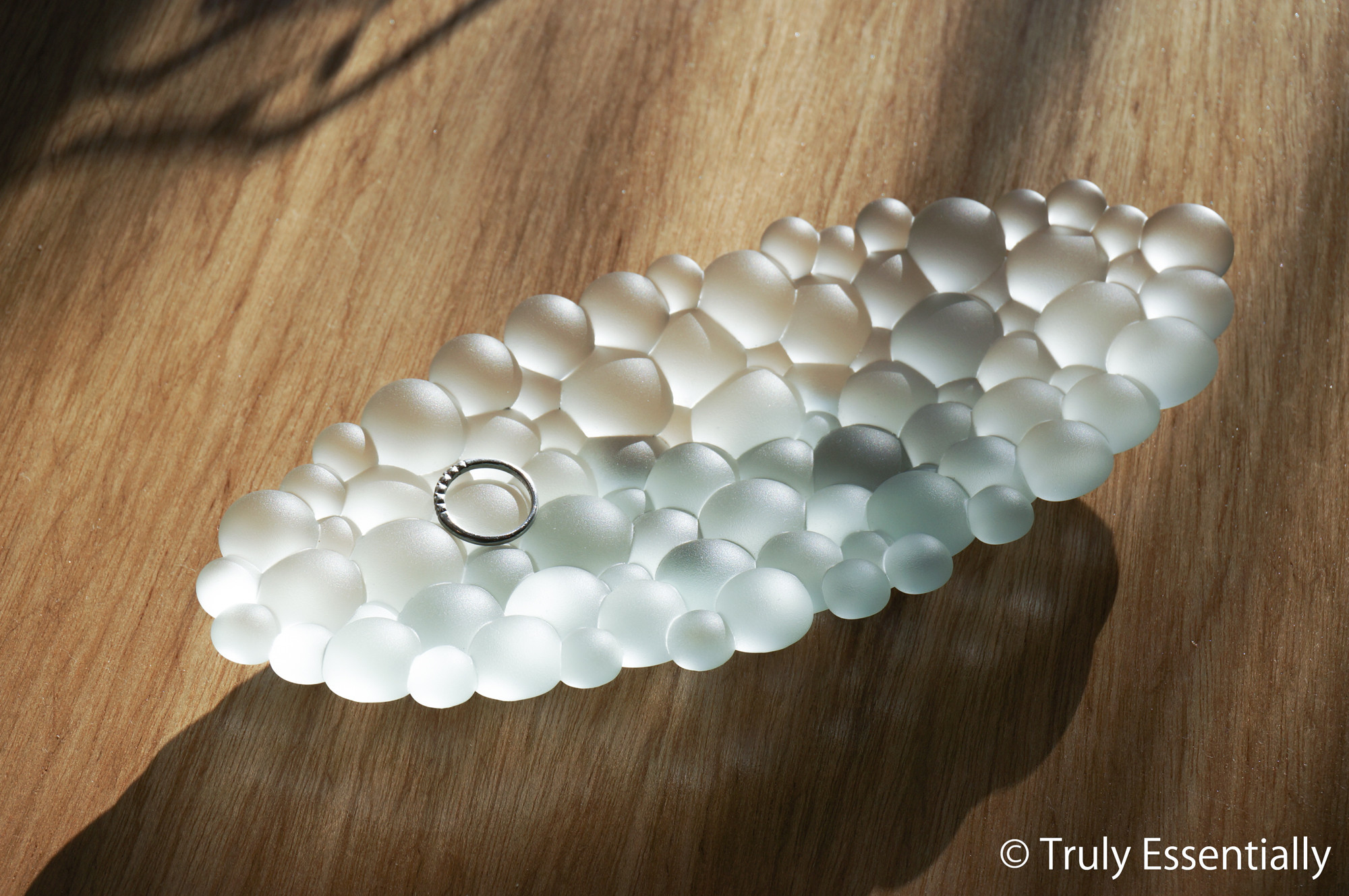 つや消しガラスのトレイ -「まるいガラス」● 幅約20cm