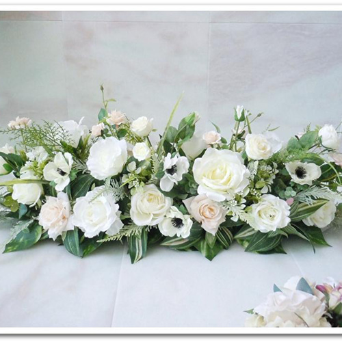 ◇ナチュラル ホワイト＆グリーン 90cm テーブル装花◇ウエディング