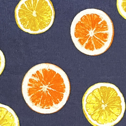 フレッシュ  オレンジ レモン レッスンバッグ　30×40 内ポケット　黄緑切替 2枚目の画像