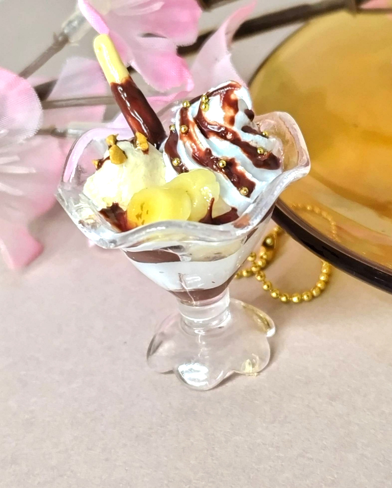 チョコバナナパフェ＊フェイクスイーツ＊食品サンプル