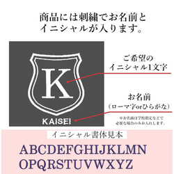 レッスンバッグ シューズケース 体操着袋 3点セット 【シールド 紺】防水 撥水 ティッシュ出せるバッグ 入園入学 6枚目の画像