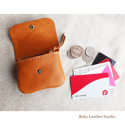 小さな革の財布/ミニ革の財布/コインケース/mini-camel 4枚目の画像