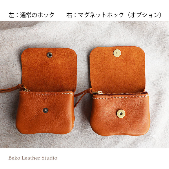 小さな革の財布/ミニ革の財布/コインケース/mini-camel 2枚目の画像