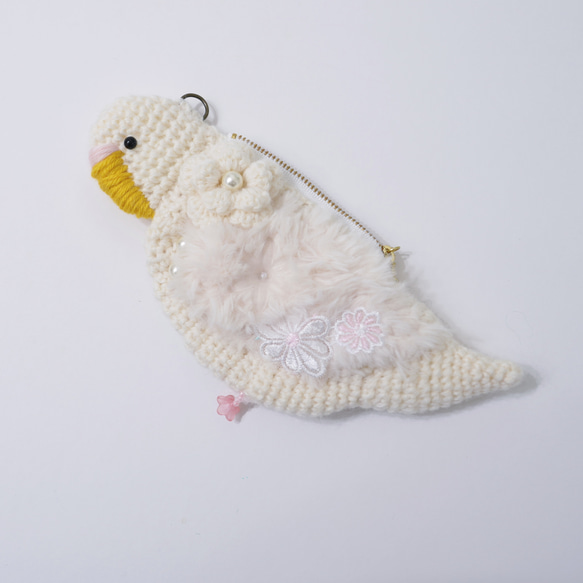 “再次上架”Albino Parakeet Mini Pouch 零錢包 白色 第8張的照片