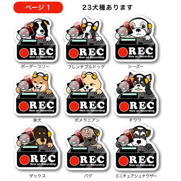 ドラレコステッカー 犬 ドッグ DOG あおり運転防止グッズ ドラレコ ドライブレコーダー ステッカー 4枚目の画像