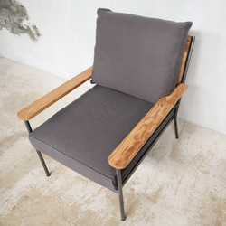 ＼送料無料／[Y.T Sofa 1seater]1人掛けソファ アイアン 無垢材 帆布 コーデュロイ  -04_c- 9枚目の画像