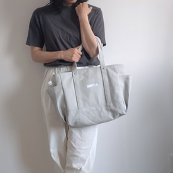 受注制作】A4がぴったり収納サイズ！帆布のサイドポケットトート