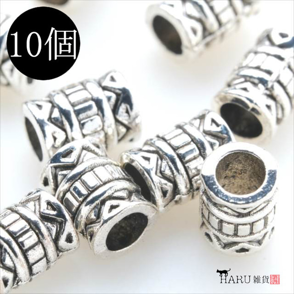 [10 件] 金屬珠 i2/銀 ★Spacer Rondel Cylindrical Accessory parts 第1張的照片