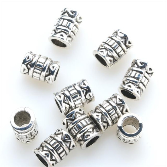 [10 件] 金屬珠 i2/銀 ★Spacer Rondel Cylindrical Accessory parts 第2張的照片