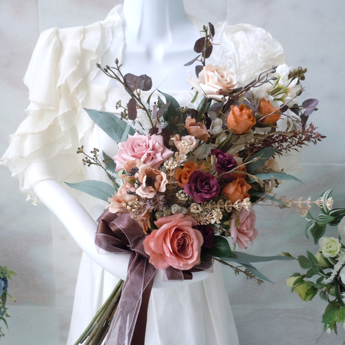 ◇アンティークローズのアームブーケ◇ニュアンスカラー アースカラー