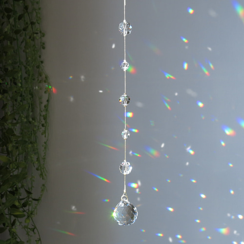 大粒クリスタル 6連 サンキャッチャー 30mm スタイリッシュインテリア