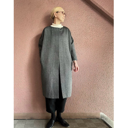 RATA❤️祖父母和入學考試❤️簡約休閒外套，輪廓優美❤️灰色人字形材料 第3張的照片