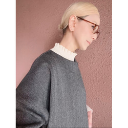 RATA❤️祖父母和入學考試❤️簡約休閒外套，輪廓優美❤️灰色人字形材料 第4張的照片