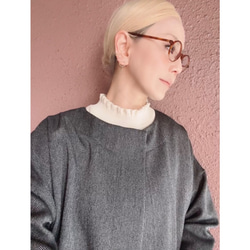 RATA❤️祖父母和入學考試❤️簡約休閒外套，輪廓優美❤️灰色人字形材料 第7張的照片