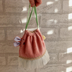 うさちゃんのコップ入れ巾着♡ピンク 5枚目の画像