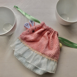 うさちゃんのコップ入れ巾着♡ピンク 1枚目の画像