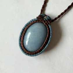 持ち込み石オーダー】マクラメ編みペンダント（石包み）｜天然石