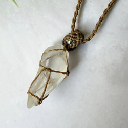 持ち込み石オーダー】マクラメ編みペンダント（石包み）｜天然石