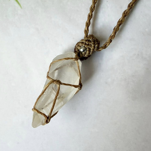 オーダーメイド⌘天然石マクラメ編みネックレス 持ち込み石オーダー】マクラメ編みペンダント（石包み）｜天然石