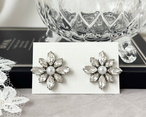 ♡ハンドメイド♡ビジューピアスイヤリング№982 ハンドメイド】ビジューピアス/イヤリング | MIEL select shop