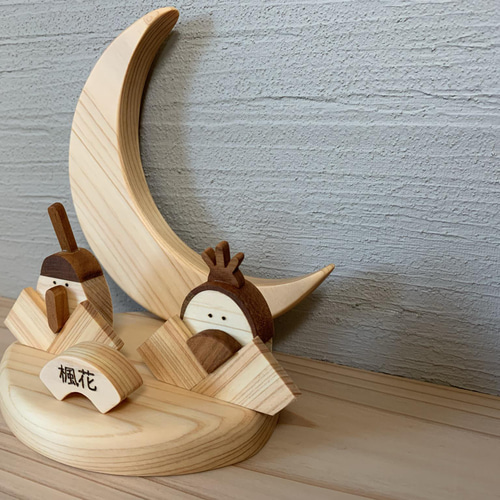 ひなまつり2026・木製 月飾りオブジェ 3月 ひな祭り おひなさま