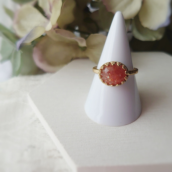 アフリカ産 アイオライトサンストーン チェーンリング 数量限定