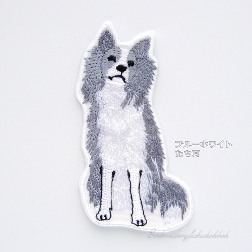 メルヘン　水彩画　ボーダーコリー ボーダーコリー ワッペン・アップリケ Embroidery福工房 通販
