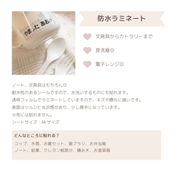 【お名前シール 防水】名前シール  シンプル しーる 耐水 8枚目の画像