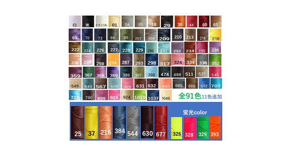 新色追加【91色】極細　Linhasita社ワックスコード　0.5㎜　１０ｍ×5（１０ｍ単位）/糸巻なし55m 3枚目の画像