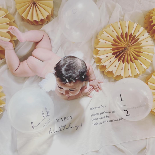 ペーパーファン ガーランド 100days 100日祝い 百日祝 ハーフ
