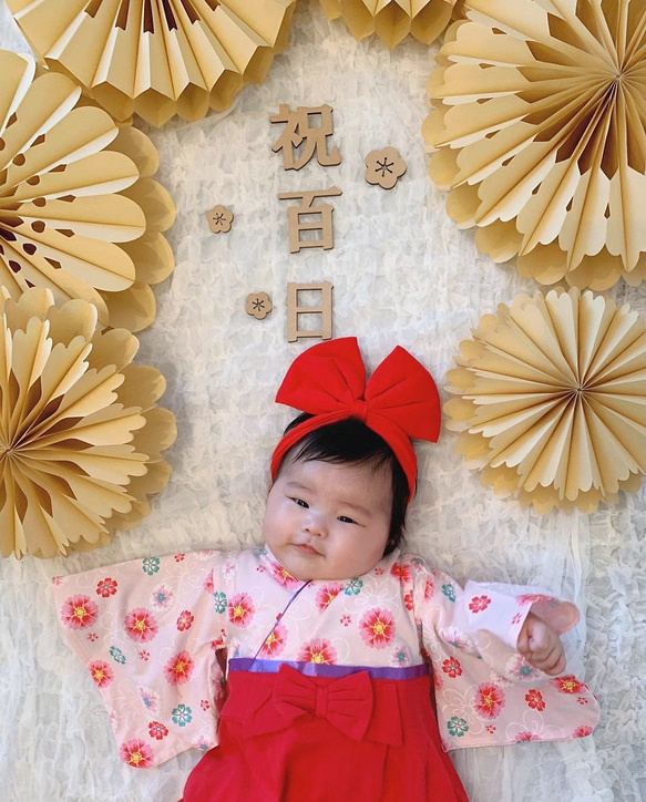 ペーパーファン ガーランド 100days 100日祝い 百日祝 ハーフバースデー 誕生日 お誕生日 結婚式 飾り 装飾 13枚目の画像