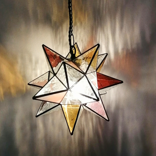 リニューアル！LEDライト [Nova]ステンドグラス ペンダントライト 星